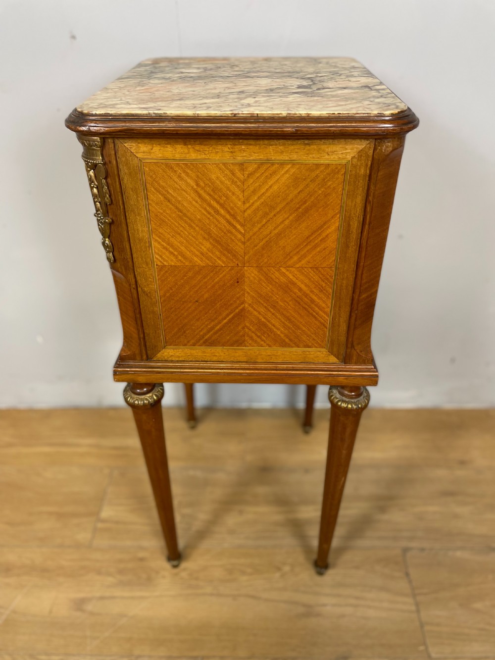 Marble topped inlaid and ormolu mounted side cabinet  View XII