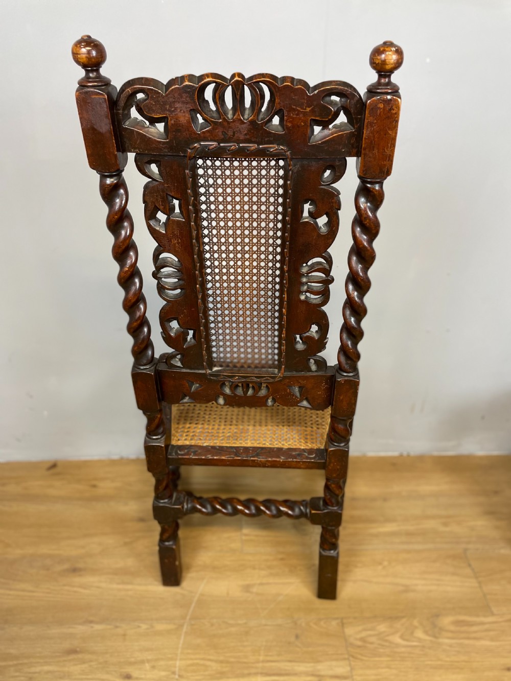 Pair of nineteenth century Carolean carved chairs  View IX