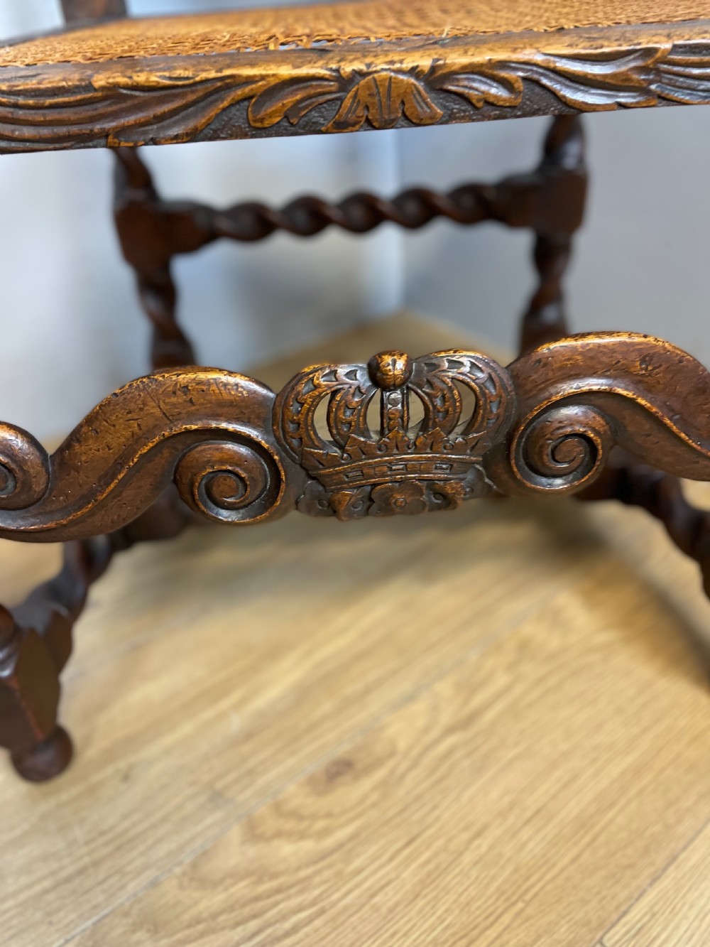 Pair of nineteenth century Carolean carved chairs  View X