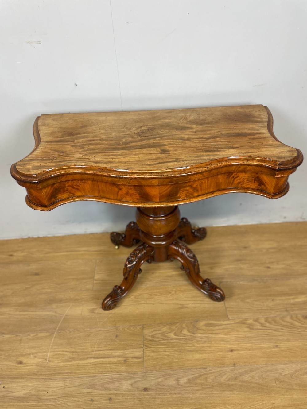 Nineteenth century mahogany card table  View II