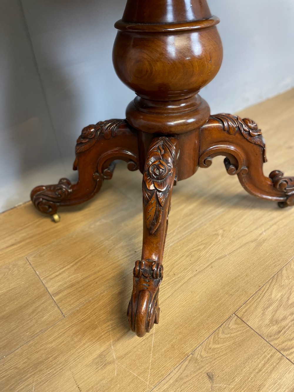 Nineteenth century mahogany card table  View III