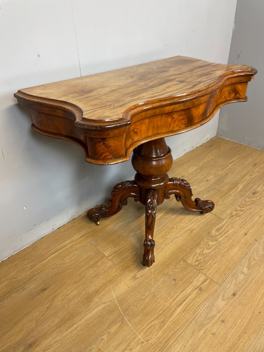 Nineteenth century mahogany card table  View IV