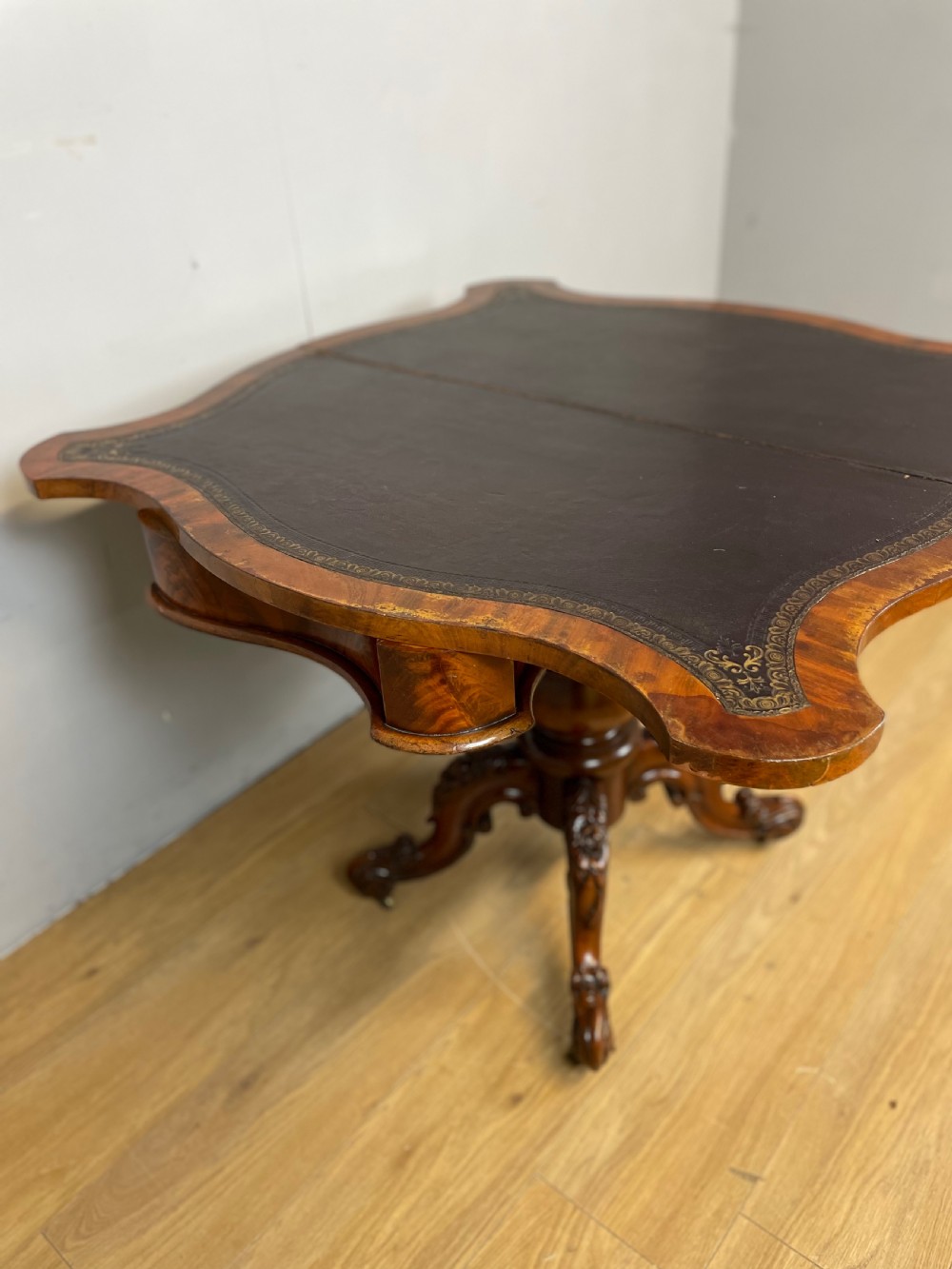 Nineteenth century mahogany card table  View X