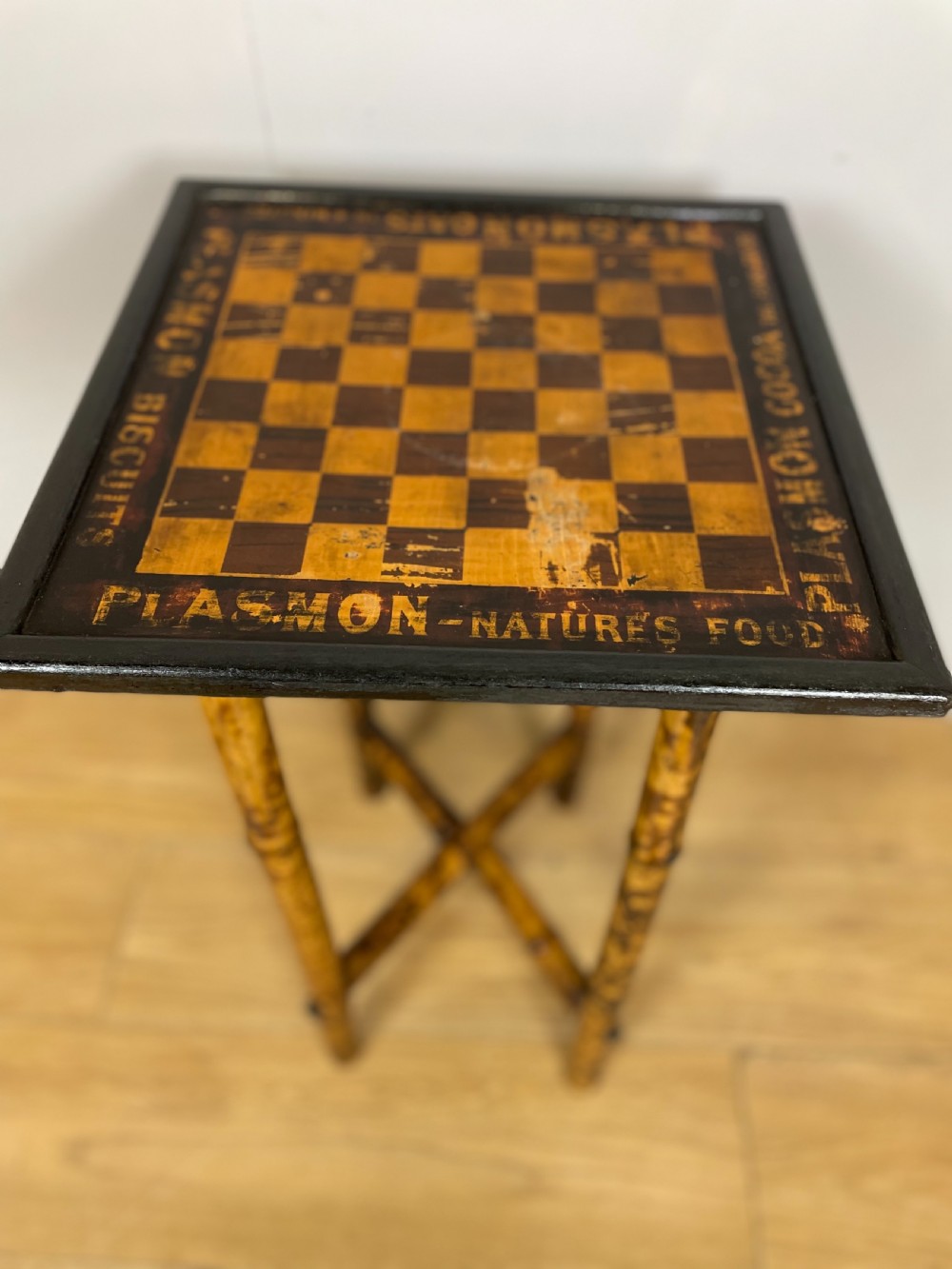 Bamboo chess table advertising Plasmon cocoa View VII
