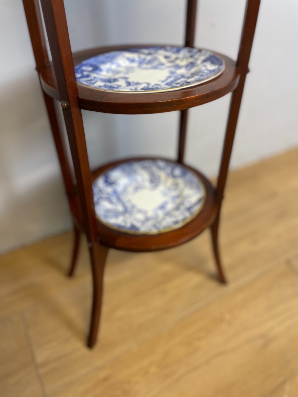 Nineteenth century brass and mahogany cake stand  View IV