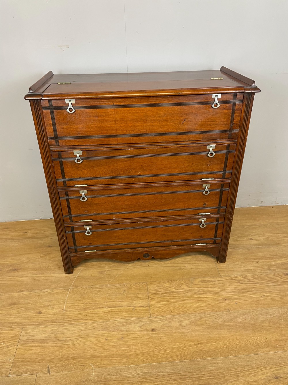Nineteenth century walnut secretaire folio cabinet