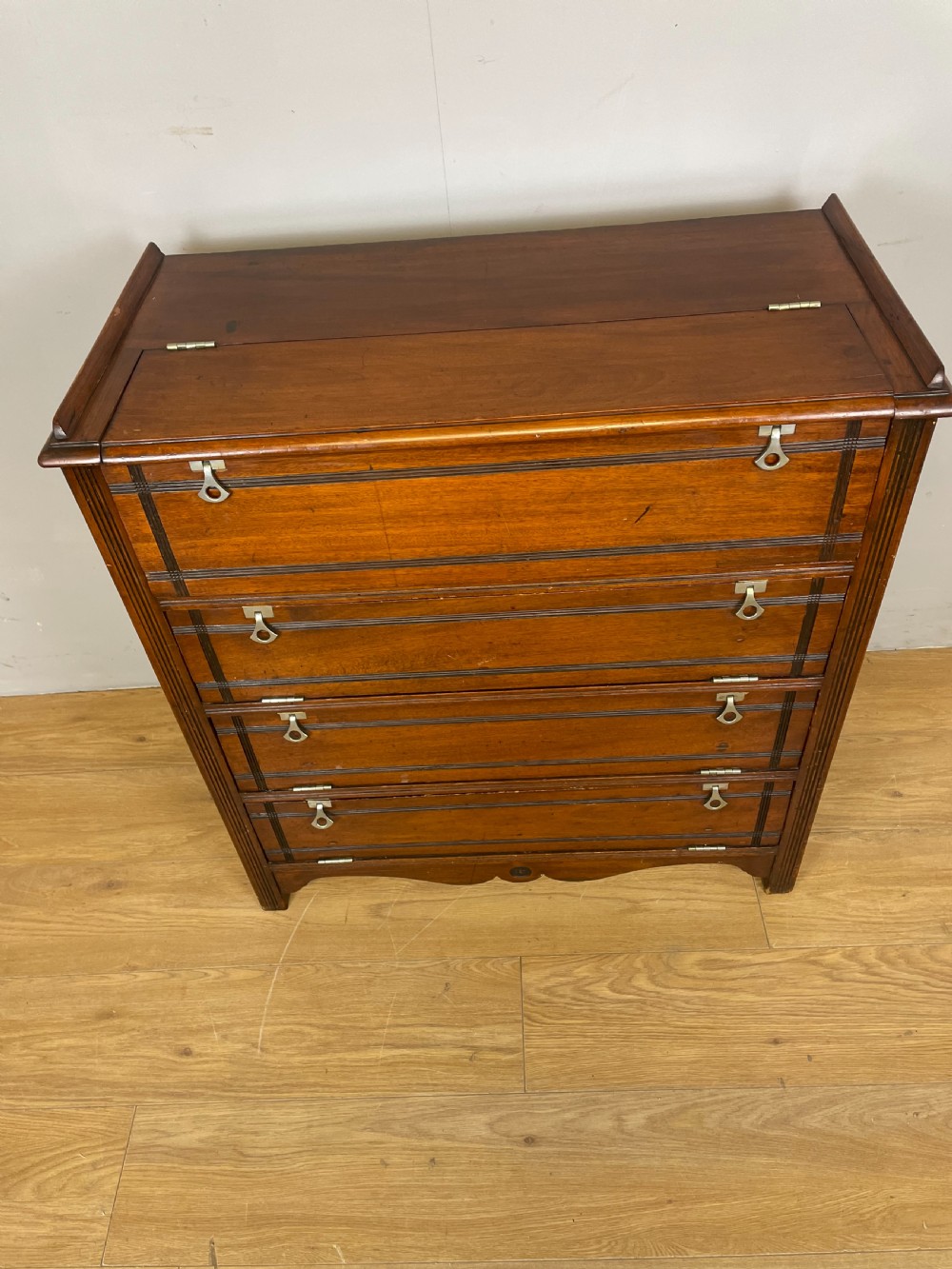 Nineteenth century walnut secretaire folio cabinet View III