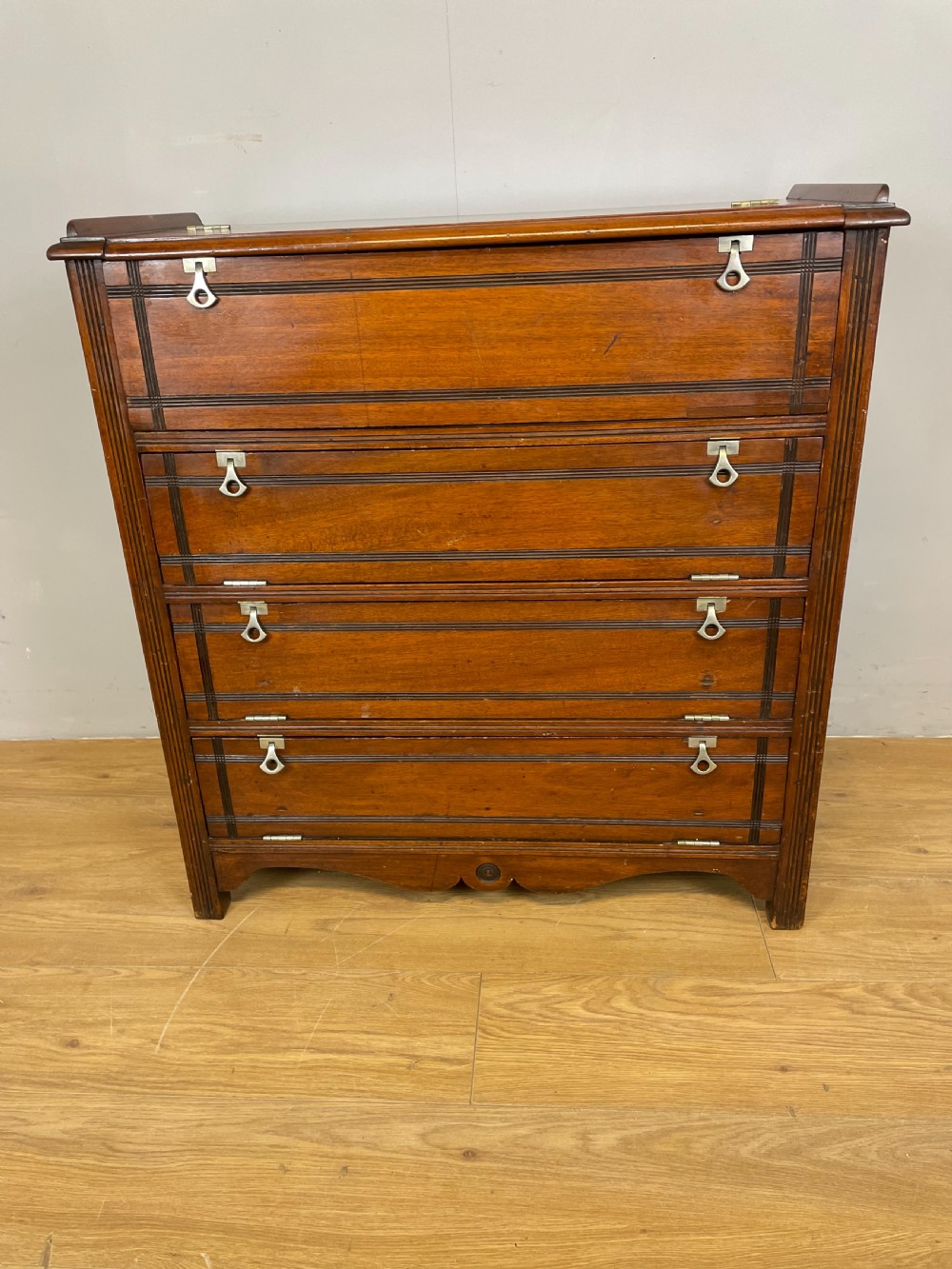 Nineteenth century walnut secretaire folio cabinet View IV
