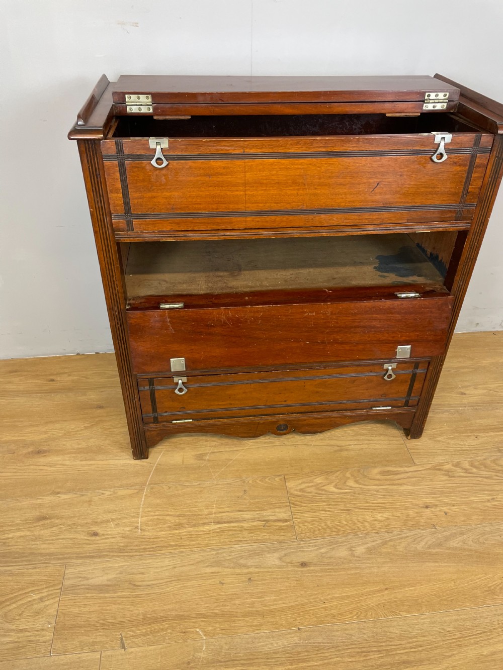 Nineteenth century walnut secretaire folio cabinet View VI