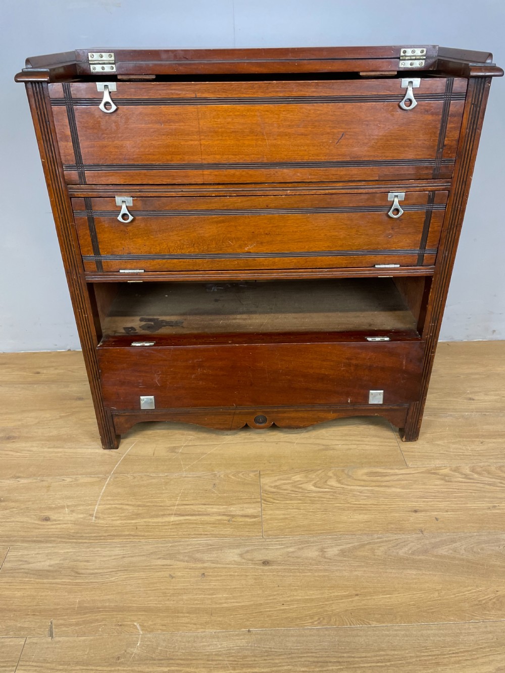Nineteenth century walnut secretaire folio cabinet View VII