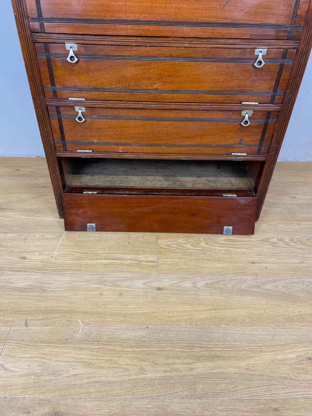 Nineteenth century walnut secretaire folio cabinet View VIII