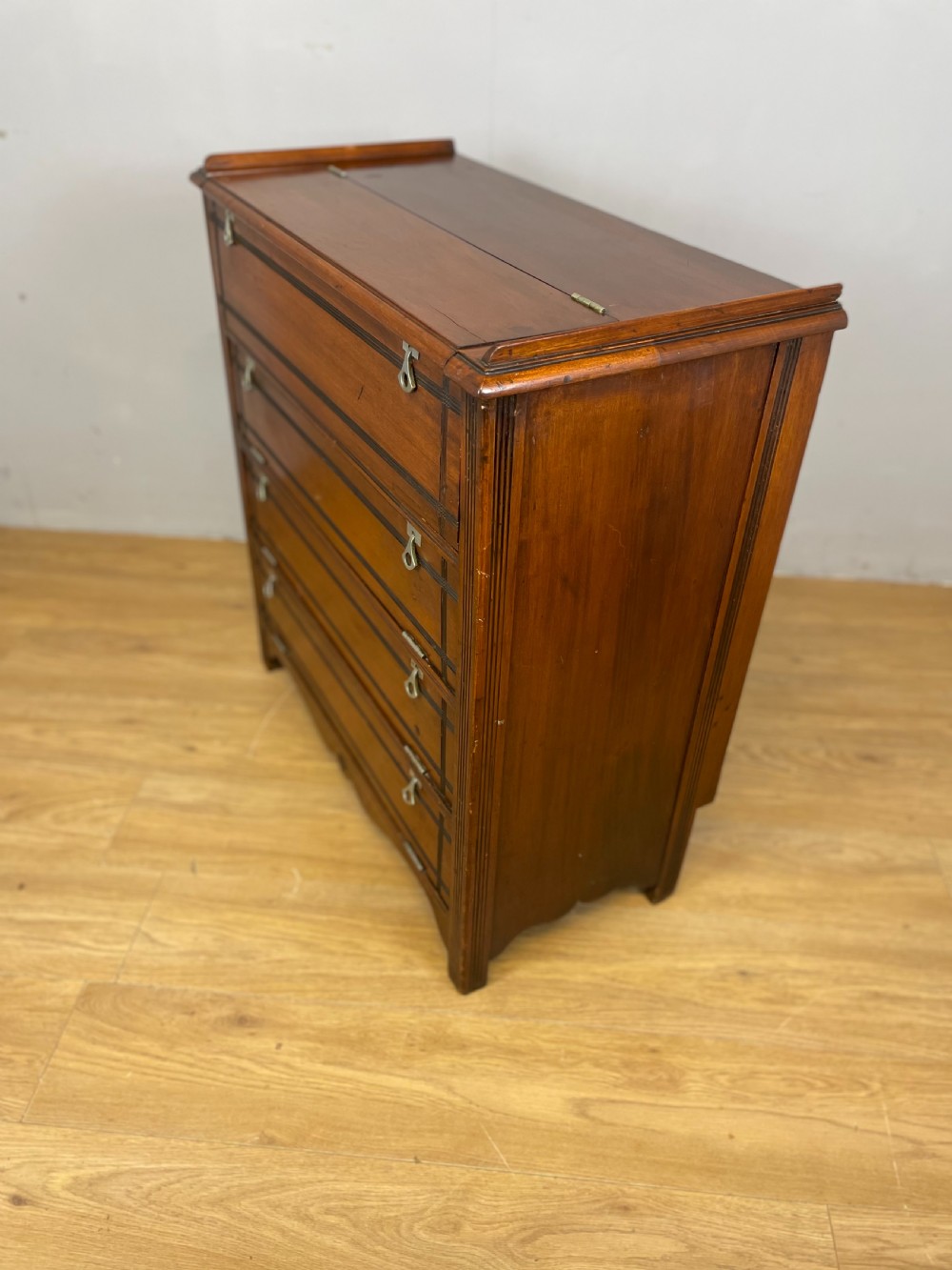 Nineteenth century walnut secretaire folio cabinet View IX