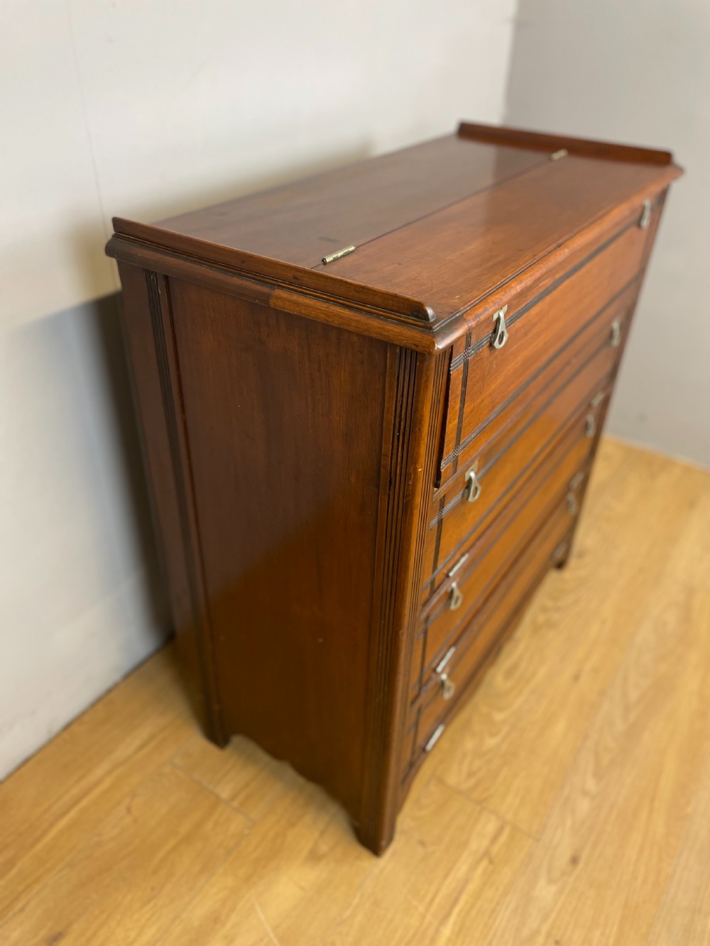 Nineteenth century walnut secretaire folio cabinet View X