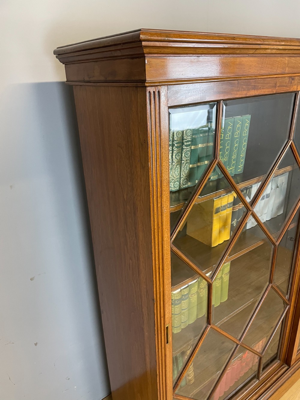 Nineteenth century large walnut astragal glazed bookcase  View IV