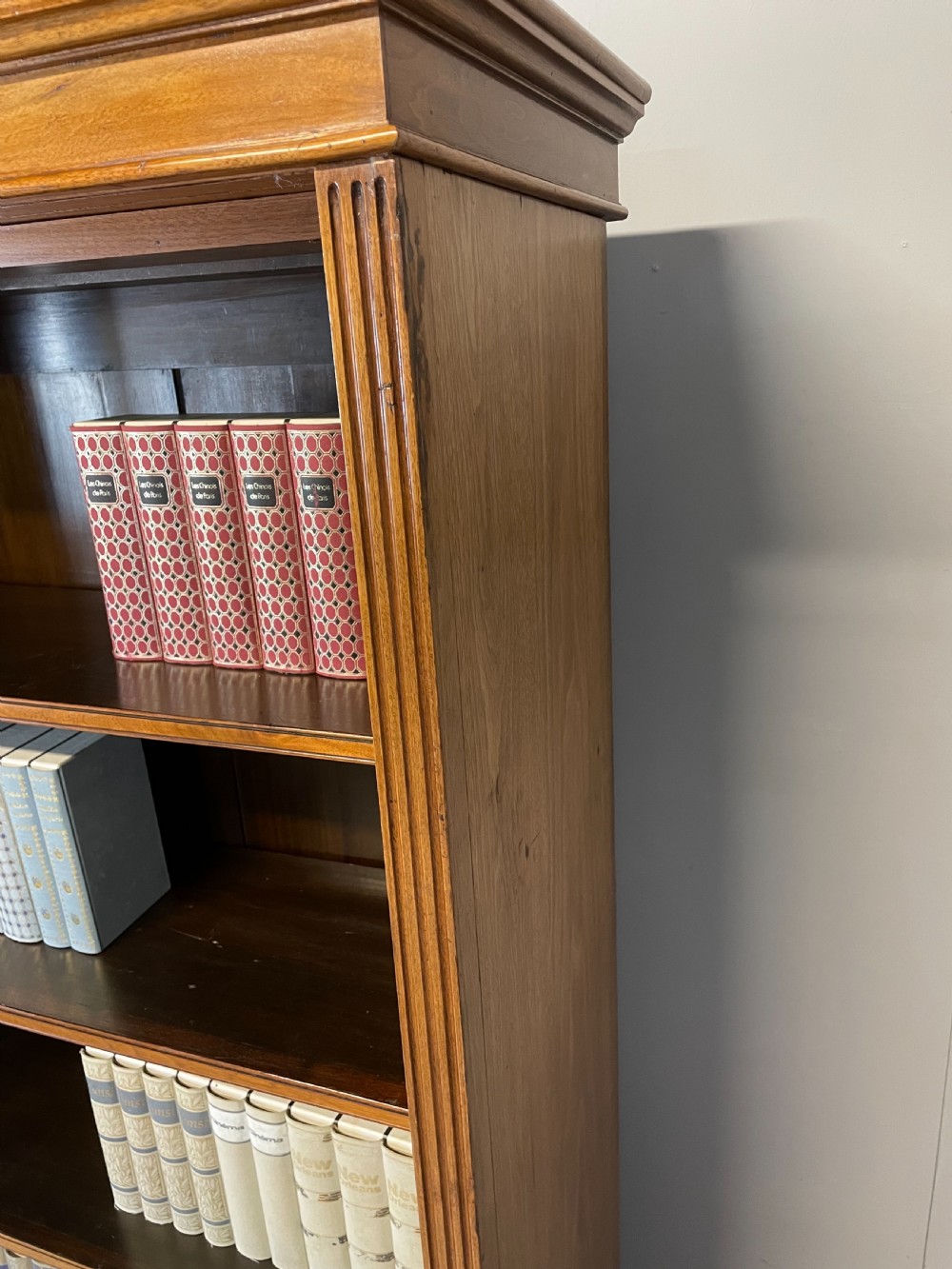 Nineteenth century large walnut astragal glazed bookcase  View VII