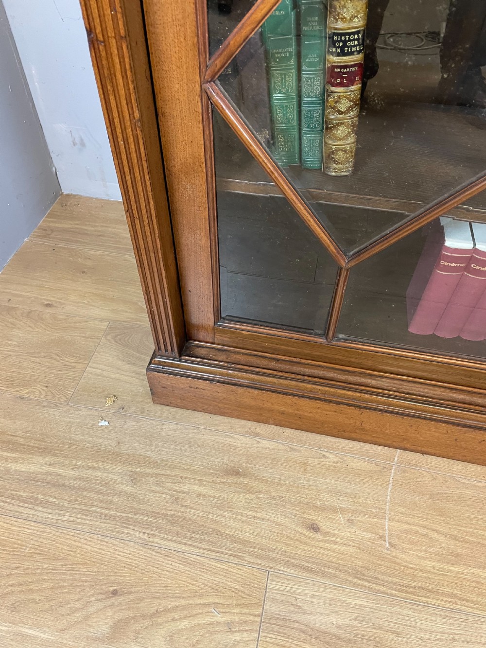 Nineteenth century large walnut astragal glazed bookcase  View IX