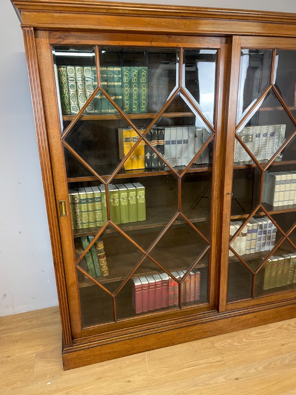 Nineteenth century large walnut astragal glazed bookcase  View X