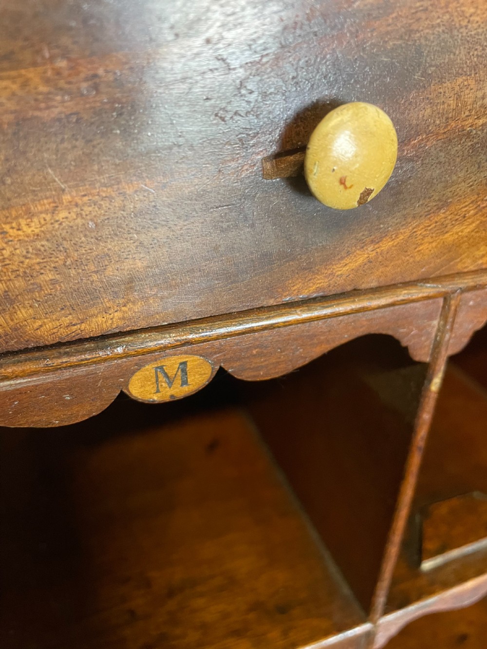 George III mahogany and satinwood cylinder desk  View VIII