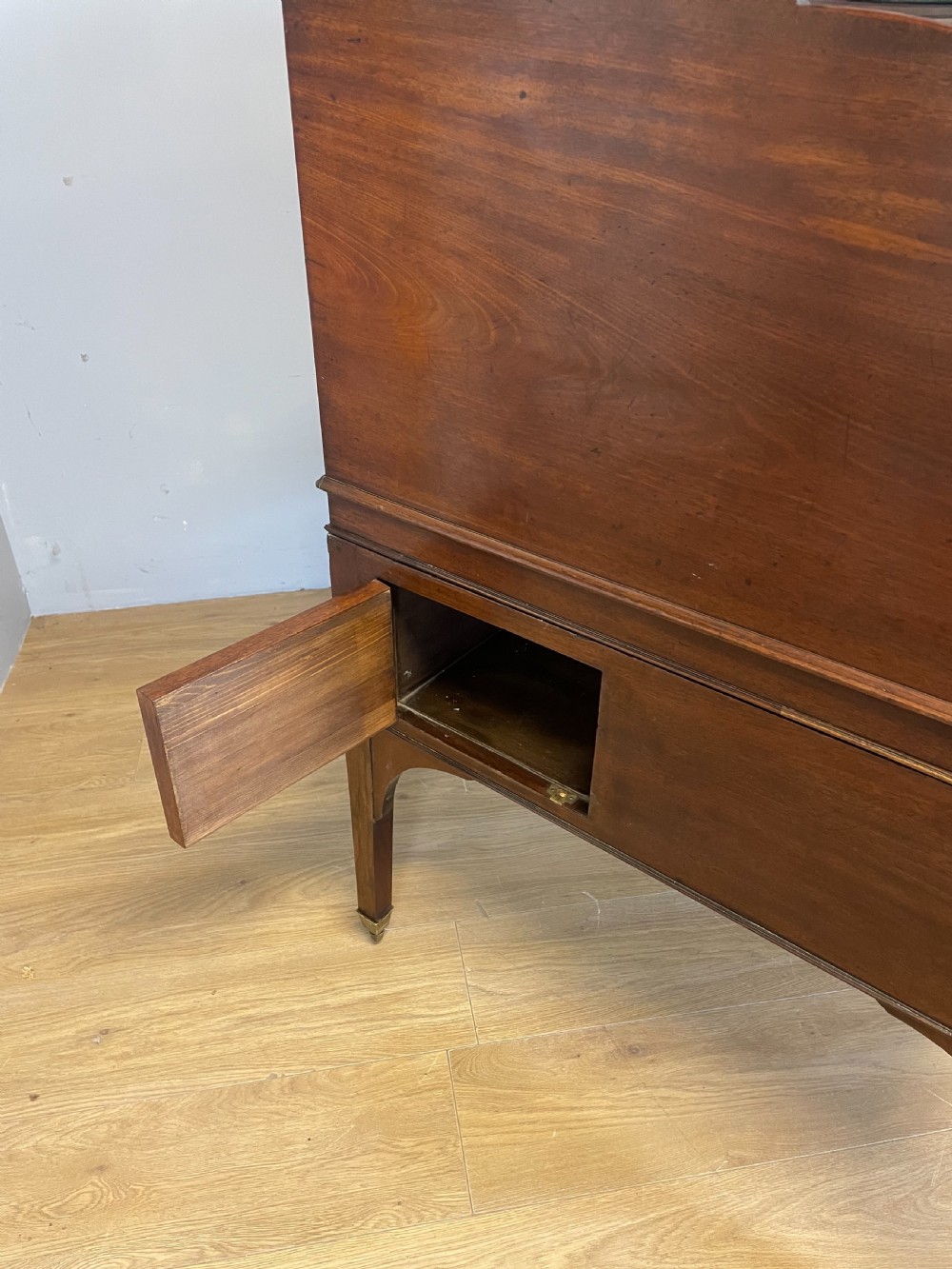 George III mahogany and satinwood cylinder desk  View X