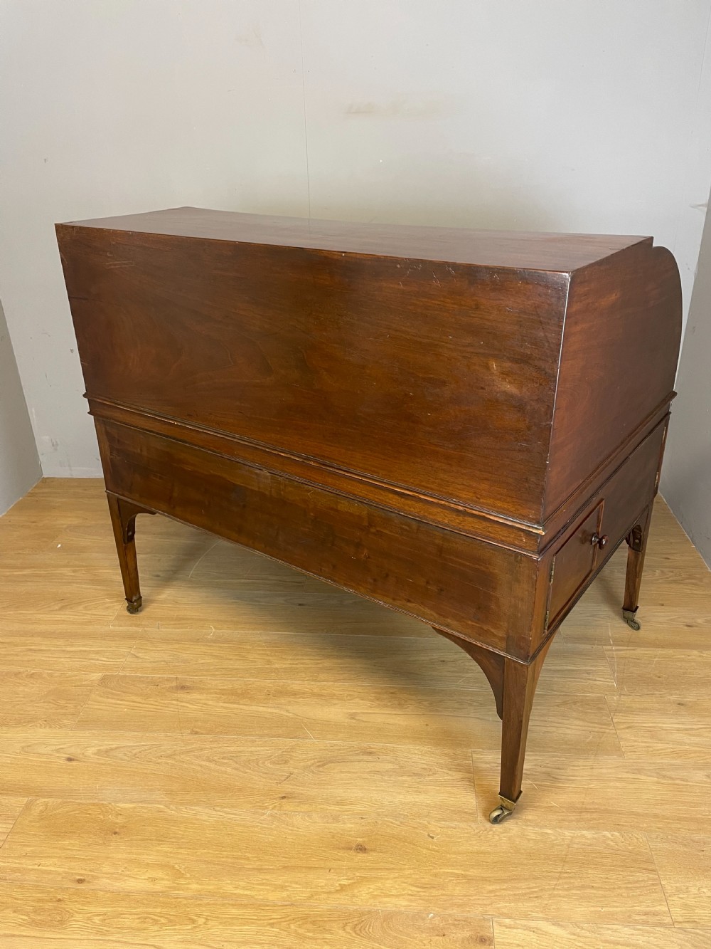 George III mahogany and satinwood cylinder desk  View XI