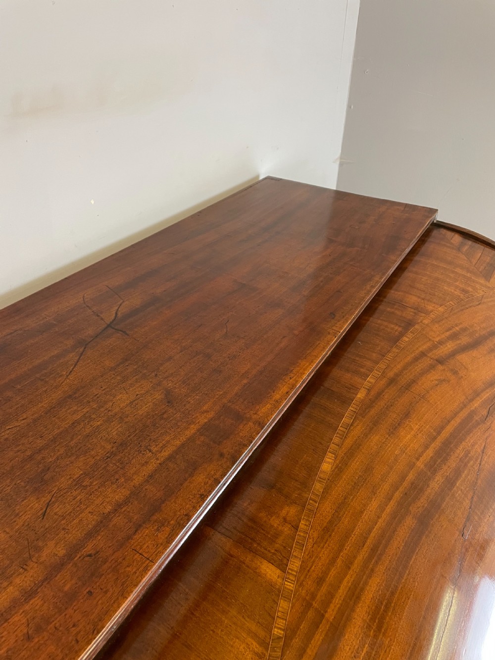 George III mahogany and satinwood cylinder desk  View XII