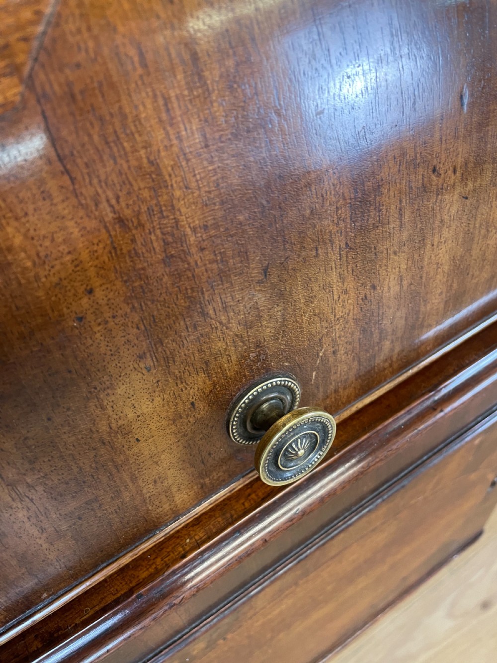 George III mahogany and satinwood cylinder desk  View XIII