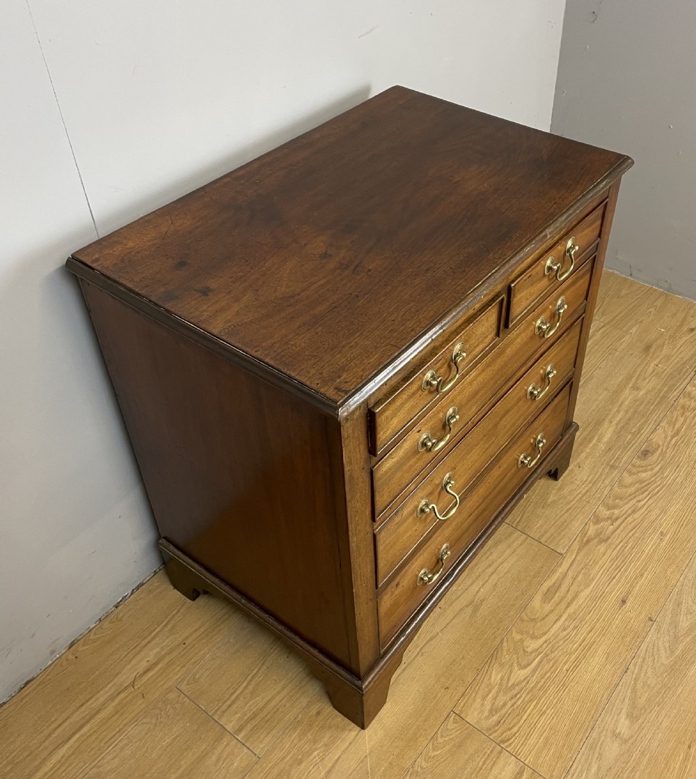 Small nineteenth century mahogany four height chest of drawers  View II