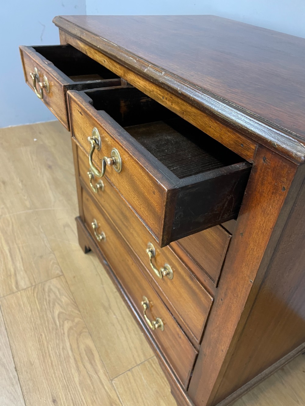 Small nineteenth century mahogany four height chest of drawers  View VII