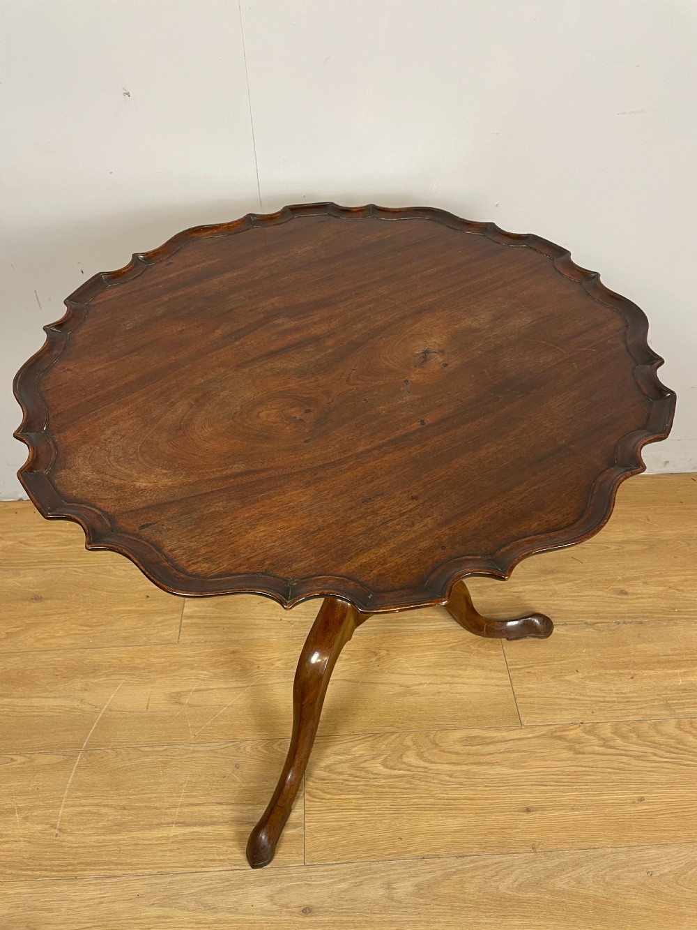 Georgian pie crust top mahogany tripod table  View II