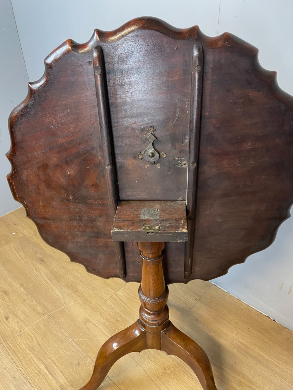 Georgian pie crust top mahogany tripod table  View V