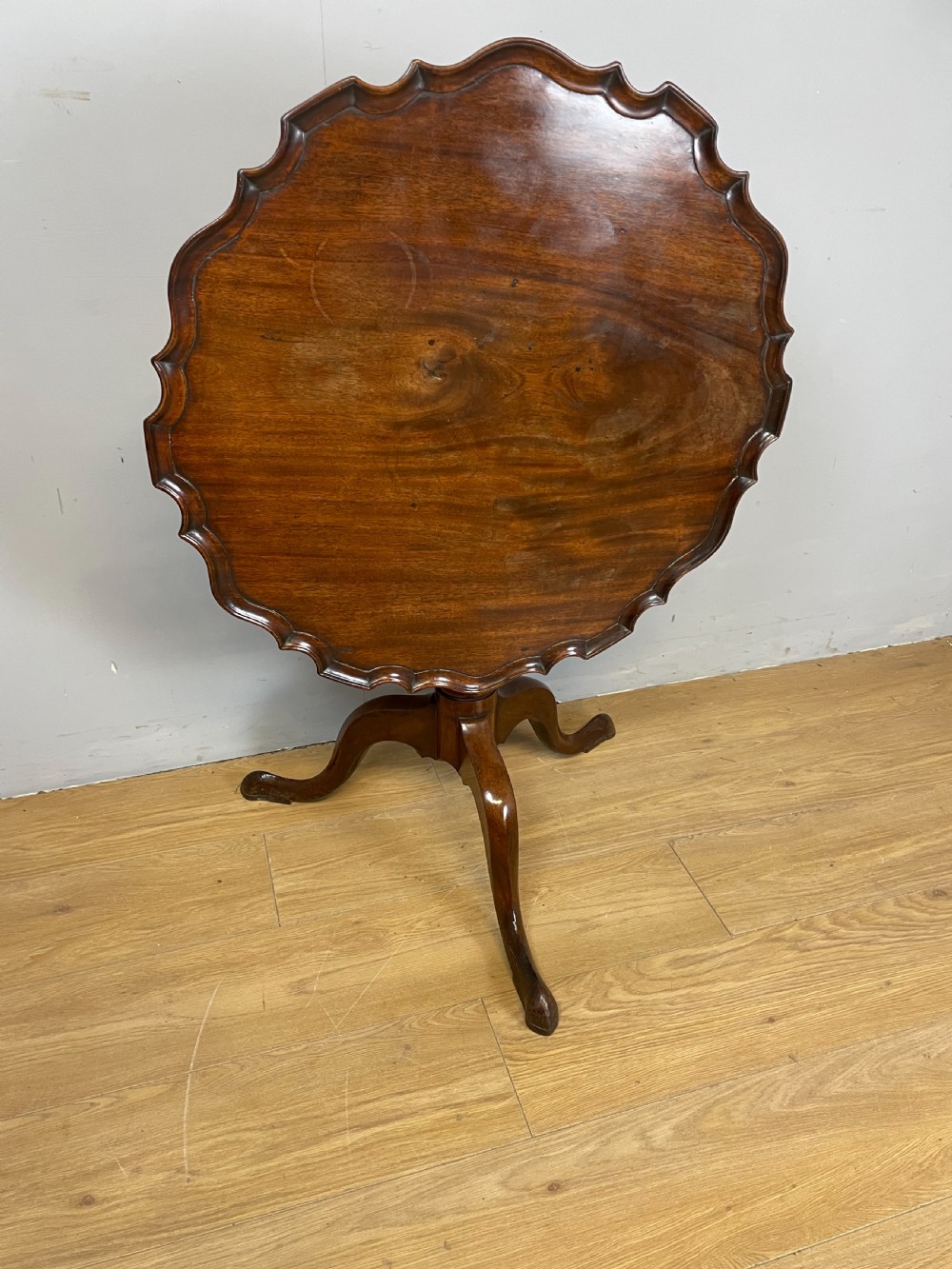 Georgian pie crust top mahogany tripod table  View X