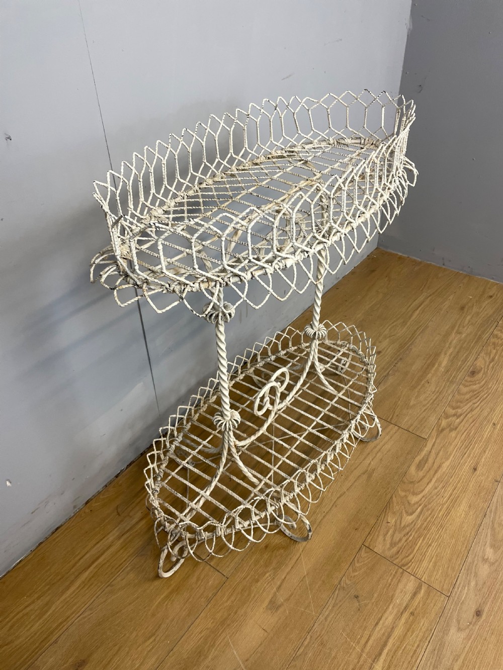 Victorian wirework two tier plant stand  View III