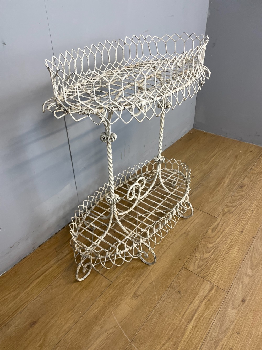 Victorian wirework two tier plant stand  View VI