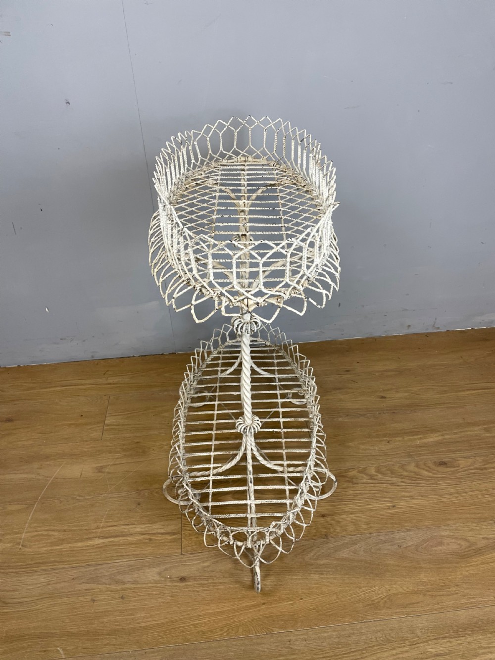 Victorian wirework two tier plant stand  View VII