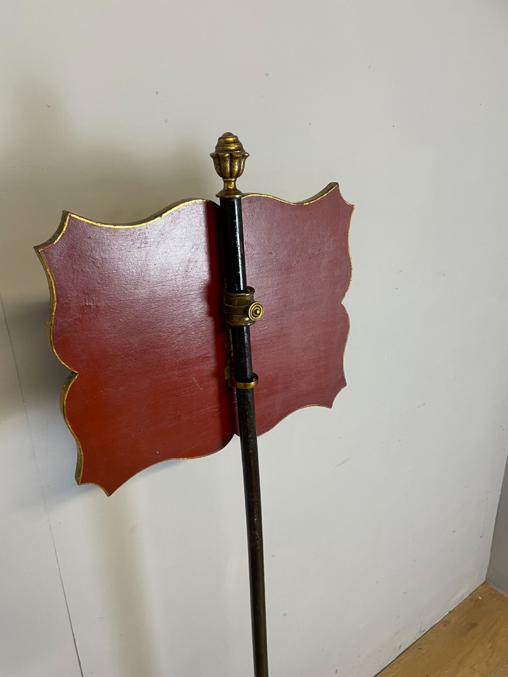 Regency ebonised chinoiserie and parcel gilt pole screen  View VII
