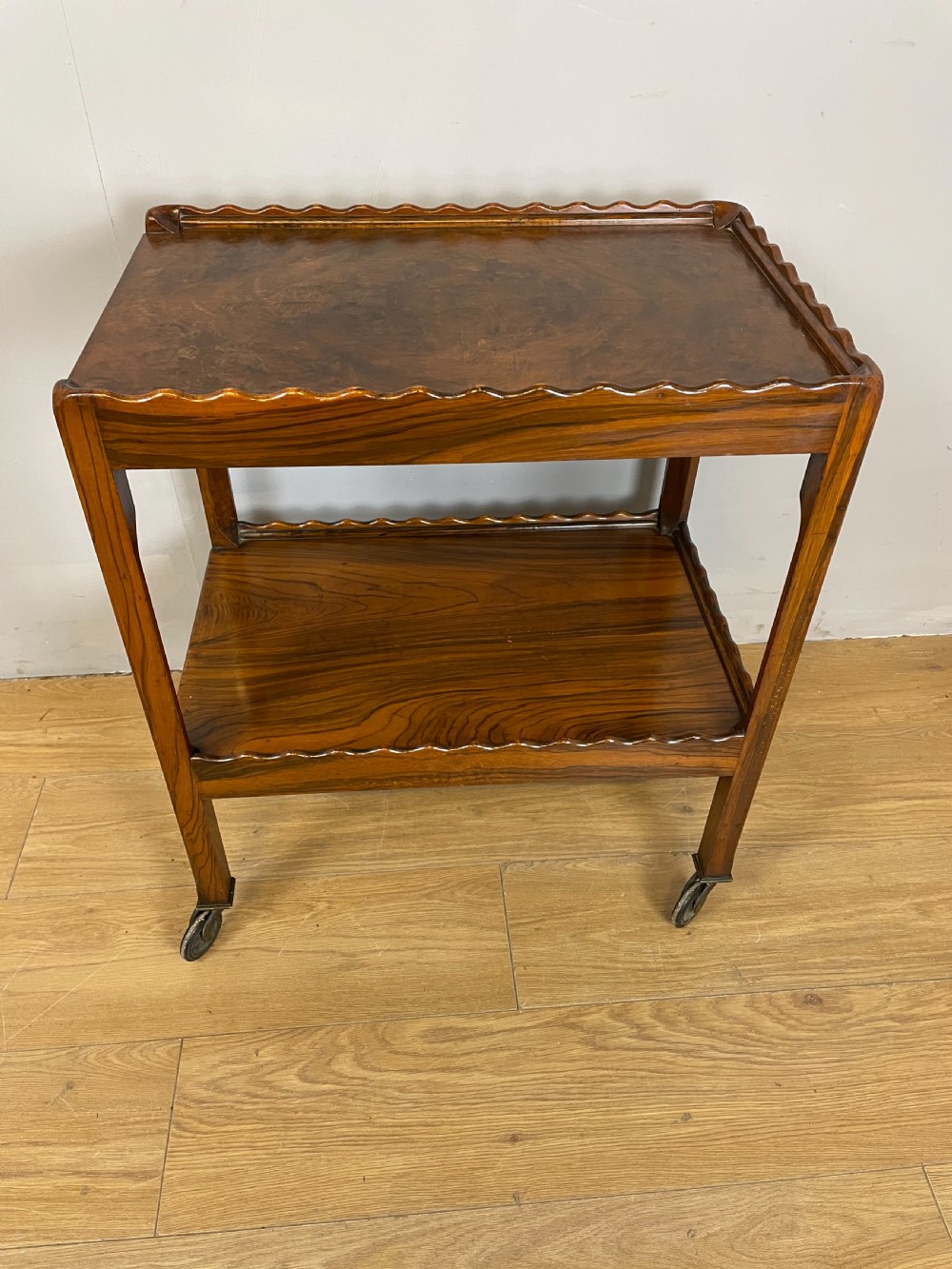 Art Deco burr walnut tea trolley 