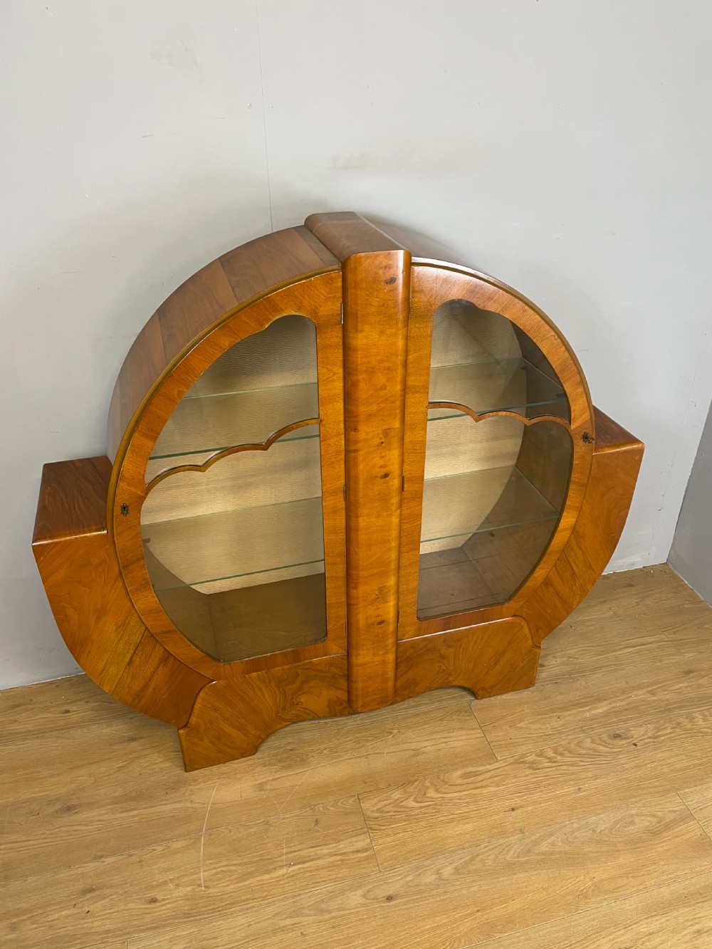 Walnut Art Deco display cabinet View III