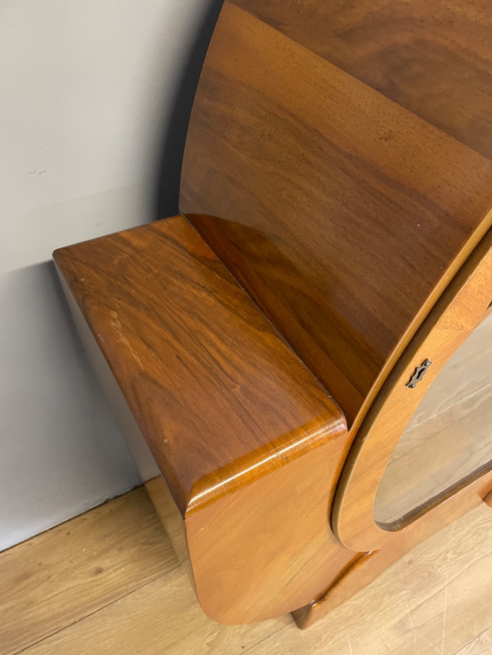 Walnut Art Deco display cabinet View V