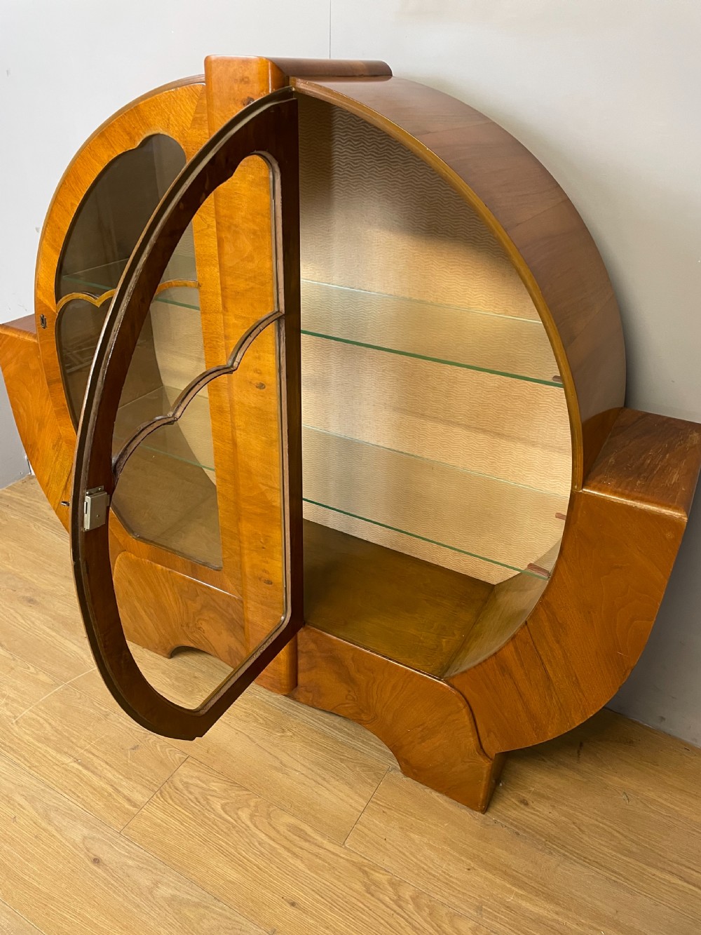 Walnut Art Deco display cabinet View VII