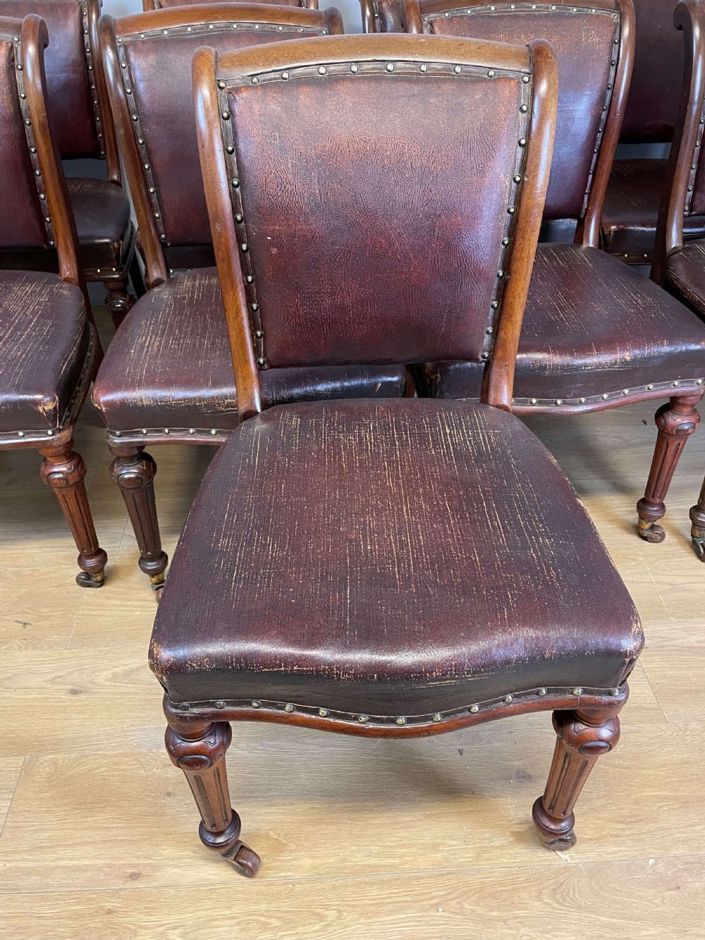 Set of 9 Victorian mahogany dining chairs in original condition  View II