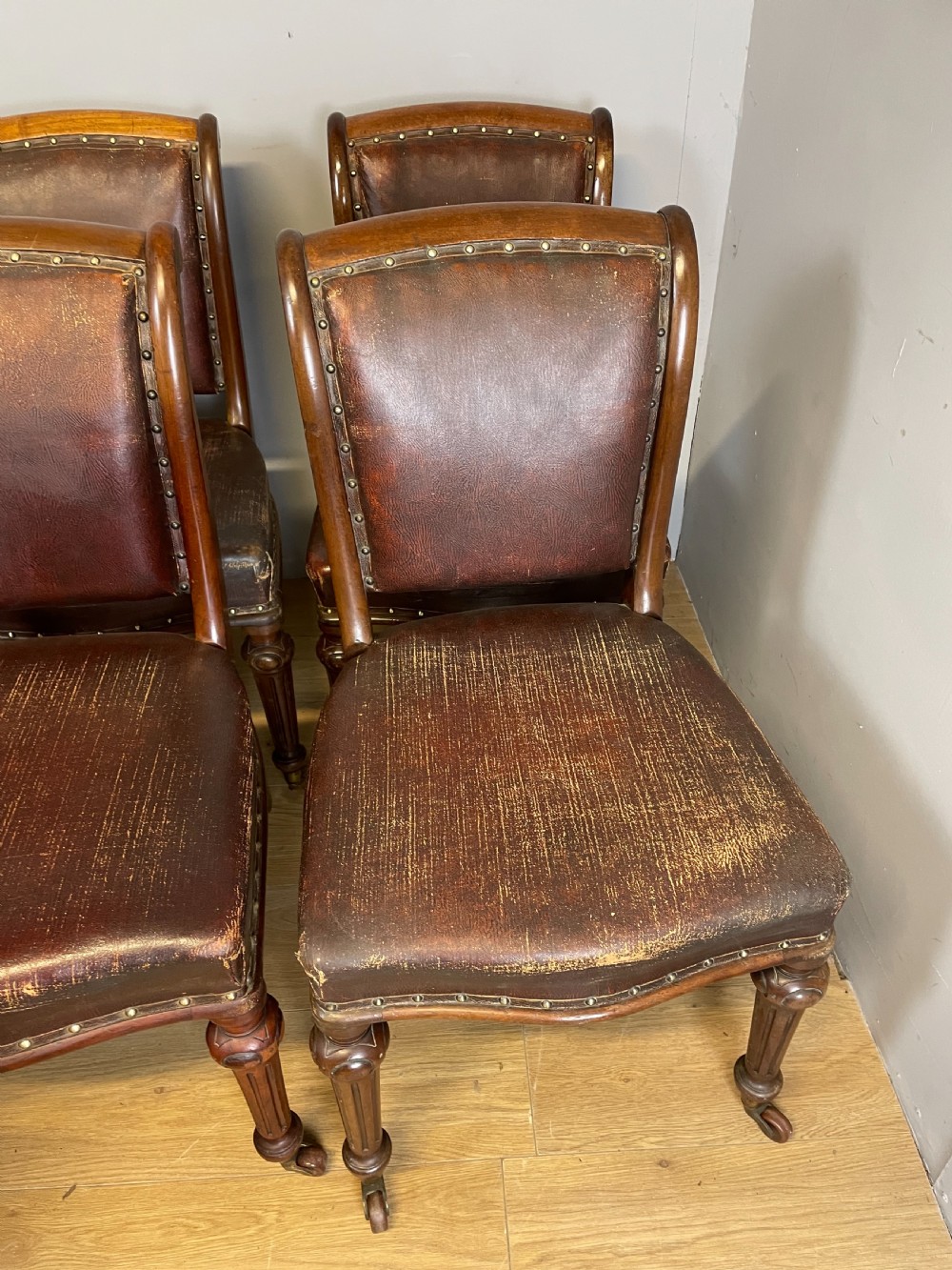 Set of 9 Victorian mahogany dining chairs in original condition  View VII