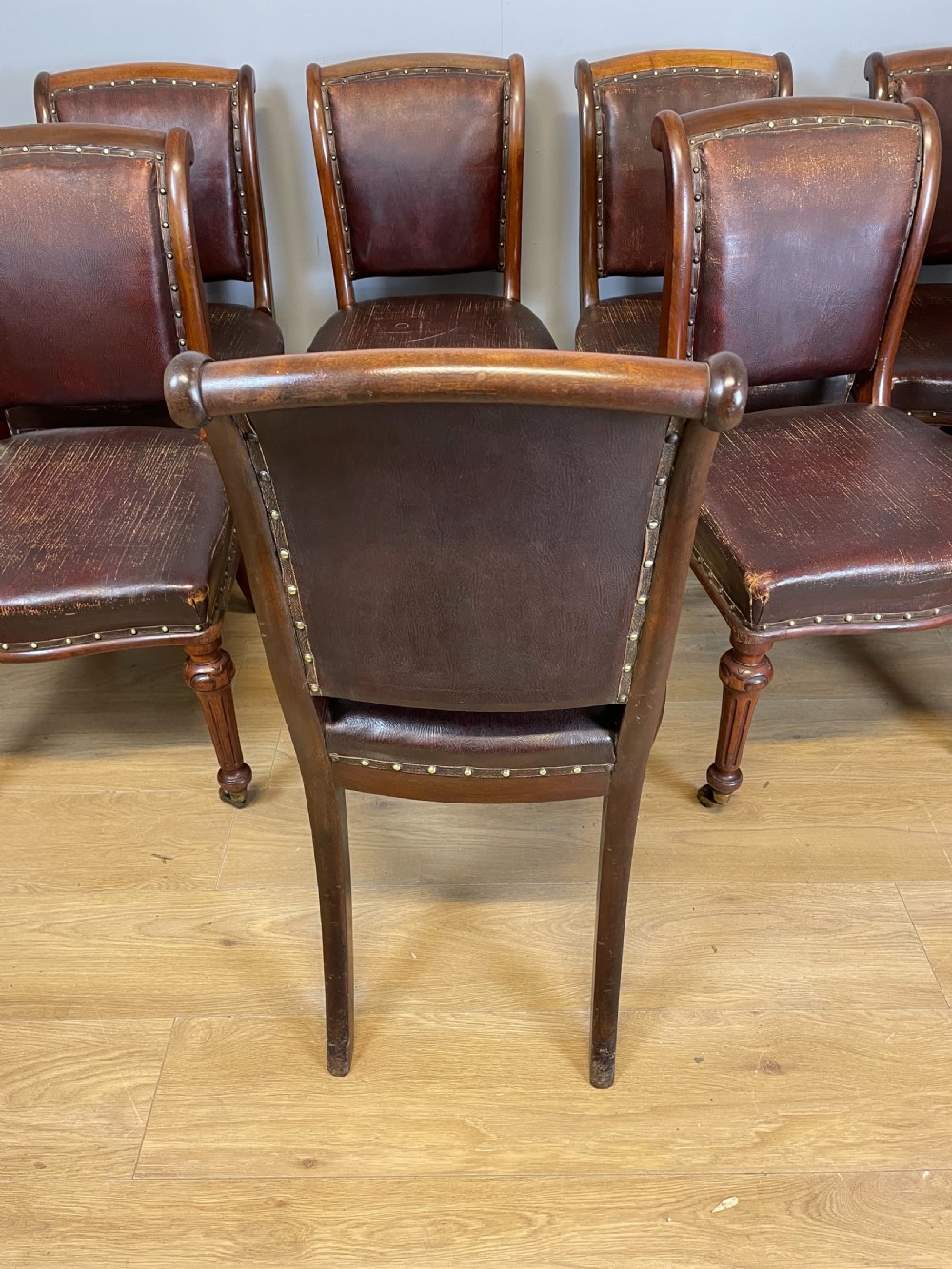 Set of 9 Victorian mahogany dining chairs in original condition  View IX