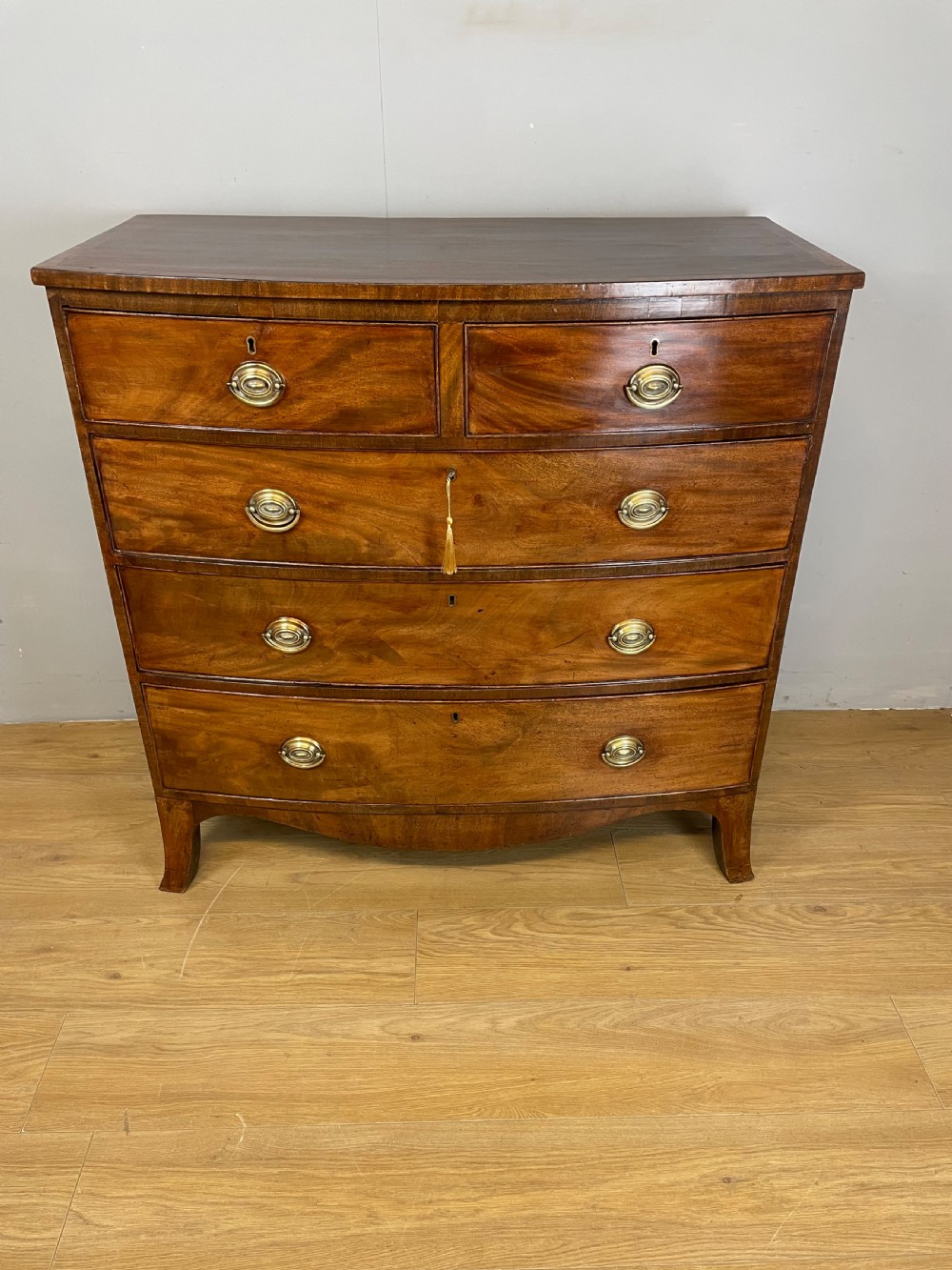 George Third mahogany bow front chest of drawers 