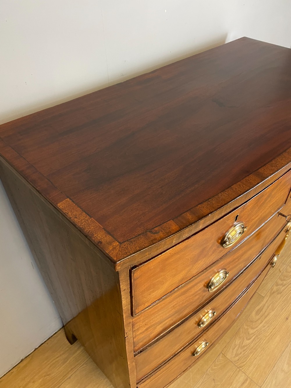 George Third mahogany bow front chest of drawers  View IV