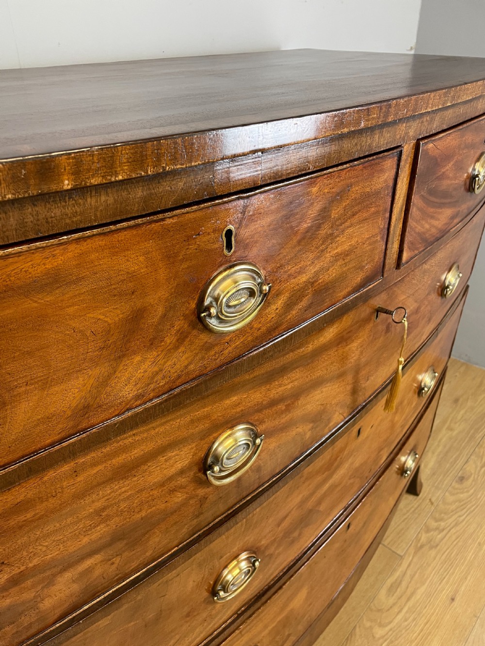 George Third mahogany bow front chest of drawers  View VI