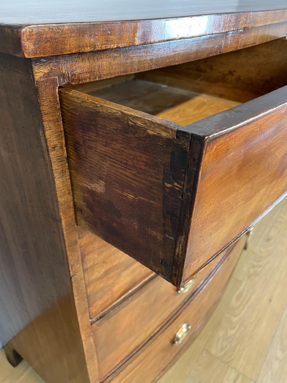George Third mahogany bow front chest of drawers  View VII