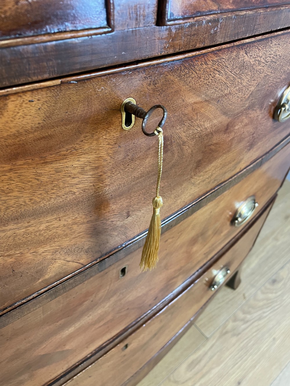 George Third mahogany bow front chest of drawers  View VIII