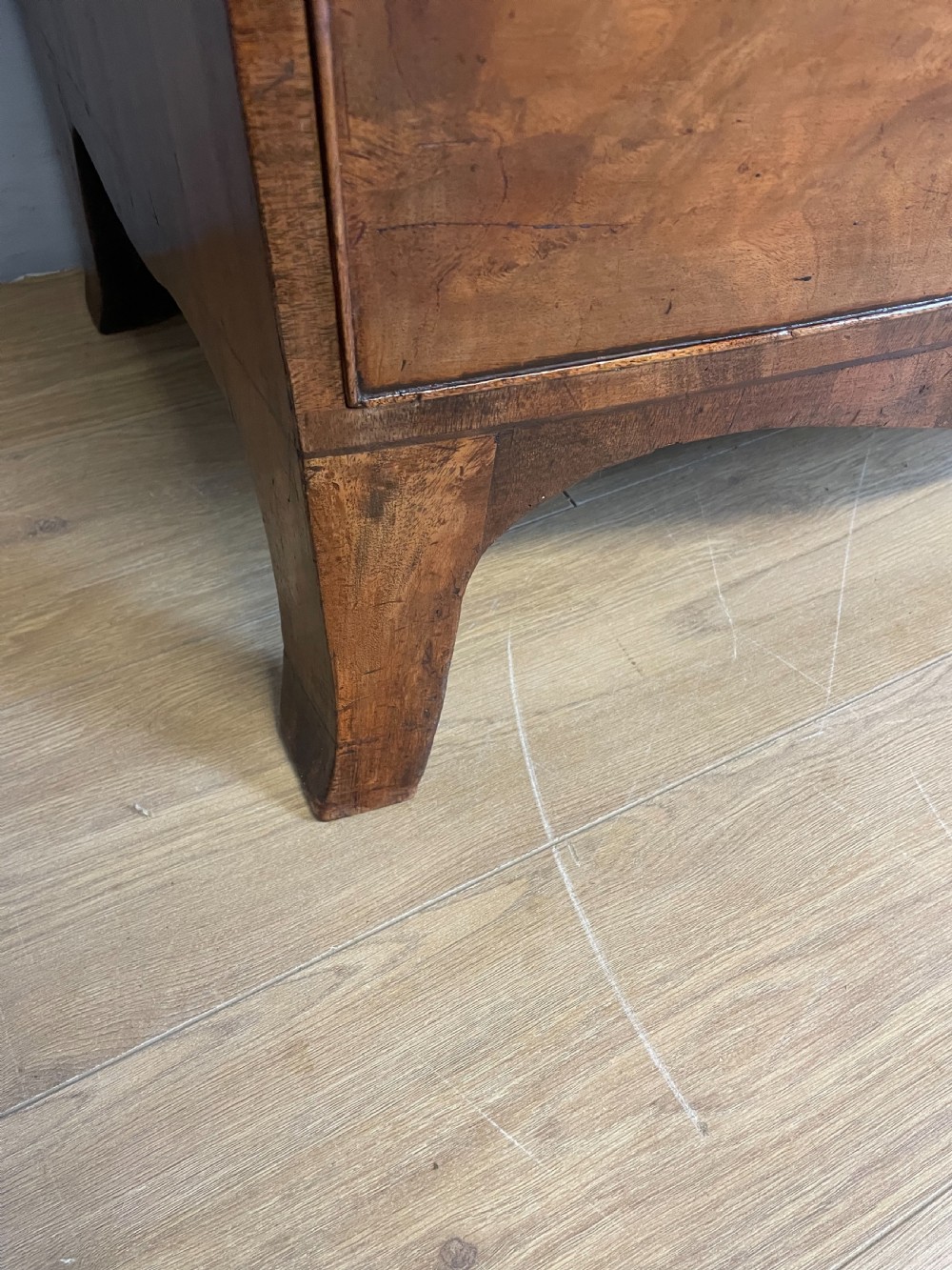 George Third mahogany bow front chest of drawers  View IX