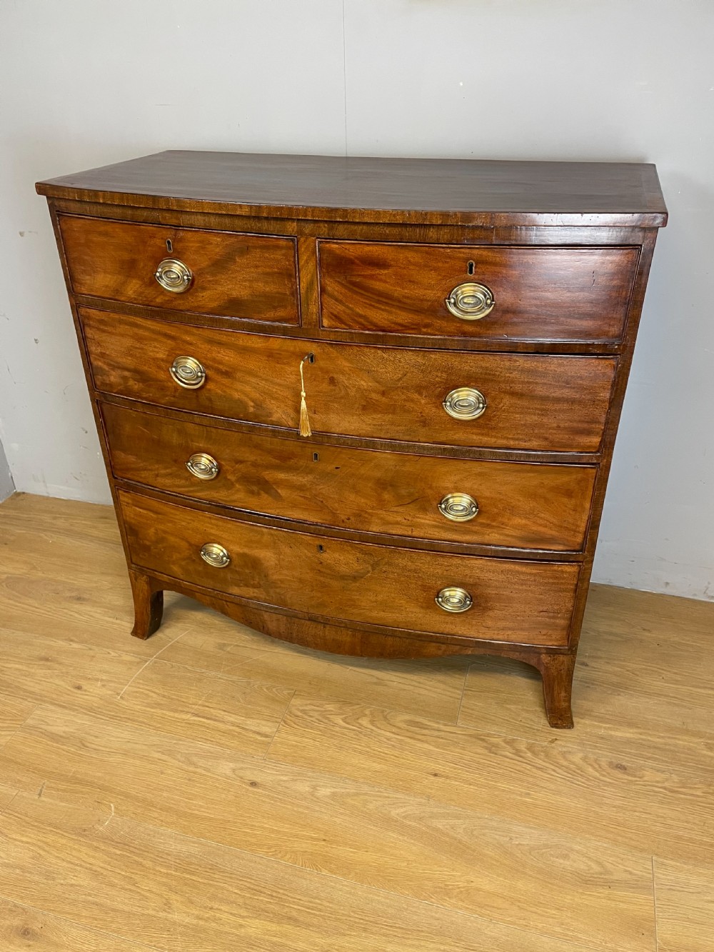 George Third mahogany bow front chest of drawers  View XI