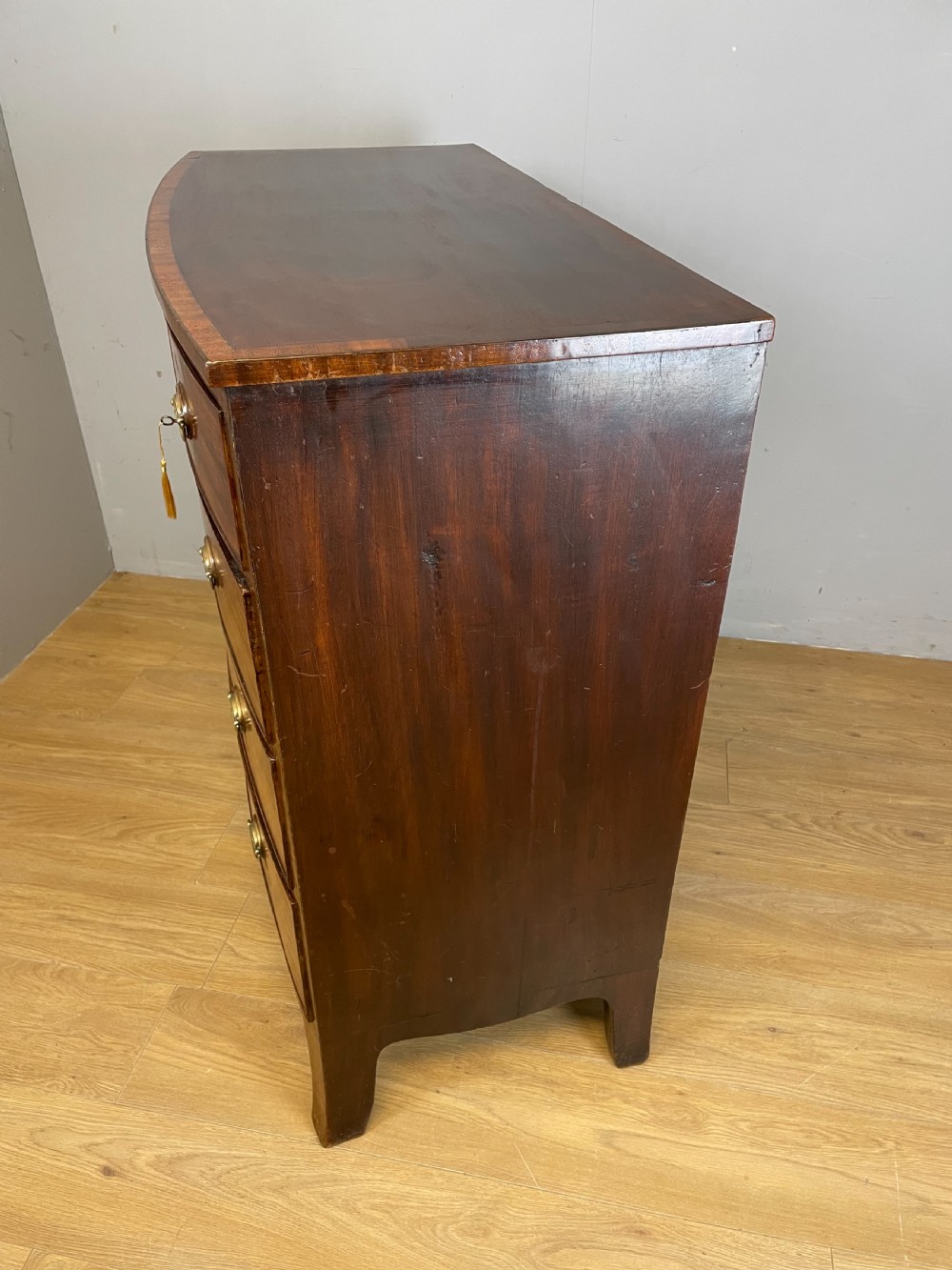George Third mahogany bow front chest of drawers  View XIV